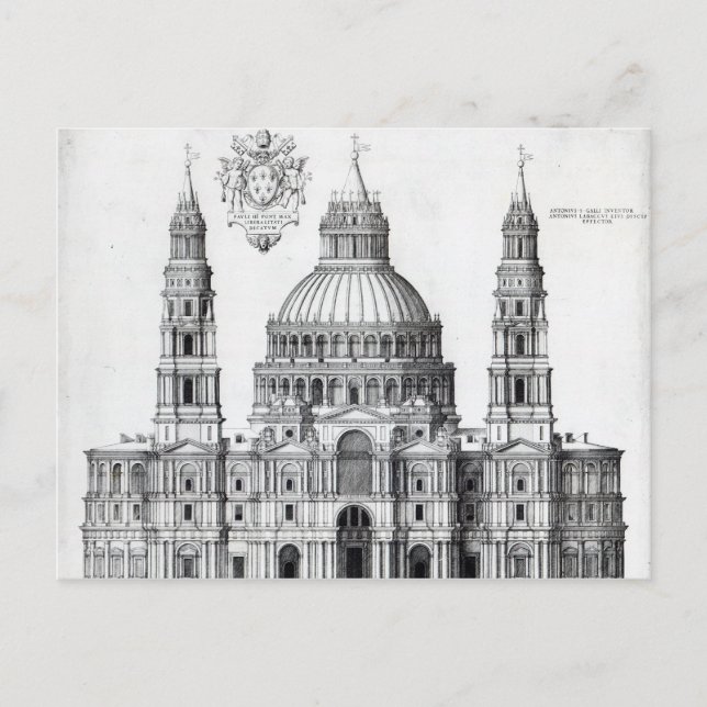 Cartão Postal Plano para Ruas, Peter, Roma, 1539 (Frente)