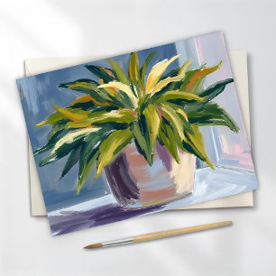 Cartão Postal Planta-Cobra Pintura de Casa em Pote