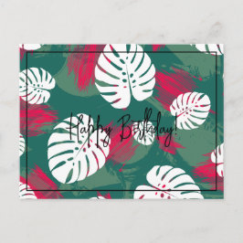 Cartão Postal Planta Tropical Feliz Aniversário