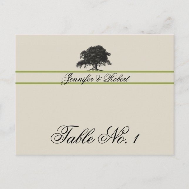 Cartão Postal Plantação de Árvore de Carvalho no Número da Tabel (Frente)