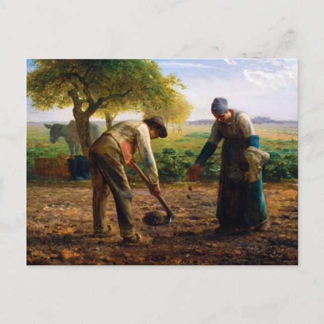 Cartão Postal Plantadores de Batata por Jean-François Millet (18 (Frente)