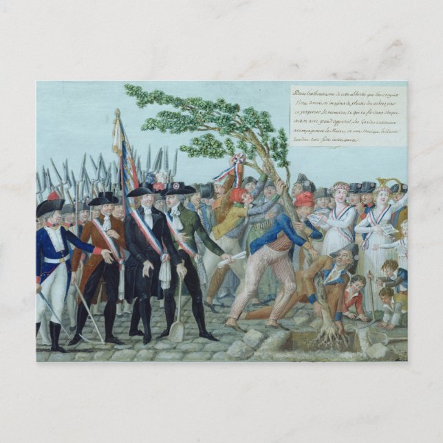 Cartão Postal Plantar uma árvore da liberdade, c.1789 (Frente)