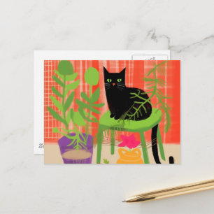 Cartão Postal Plantas de Casa do Gato Preto