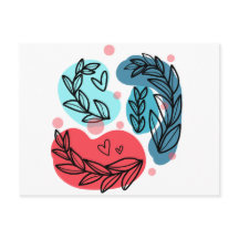 Plantas Vermelhas E Azuis-Abstrato