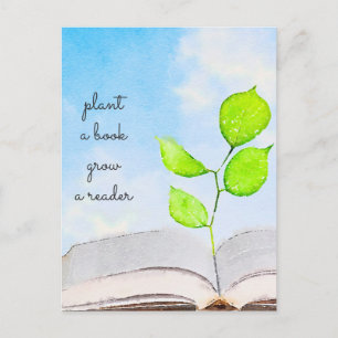 Cartão Postal Plante um Cartão-Postal de Livro