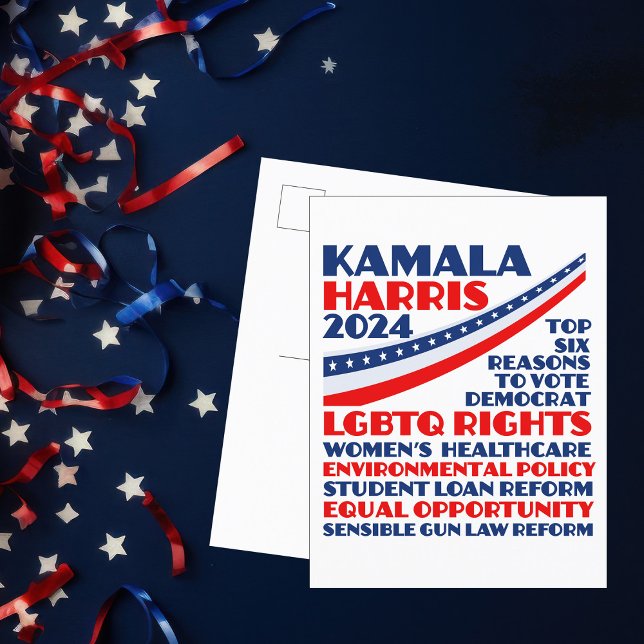 Cartão Postal Plataforma Democrata Eleitoral de Kamala Harris 20 (Criador carregado)