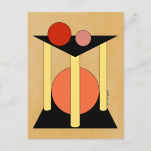 Cartão Postal Plataformas, pilares e círculos de abstrato