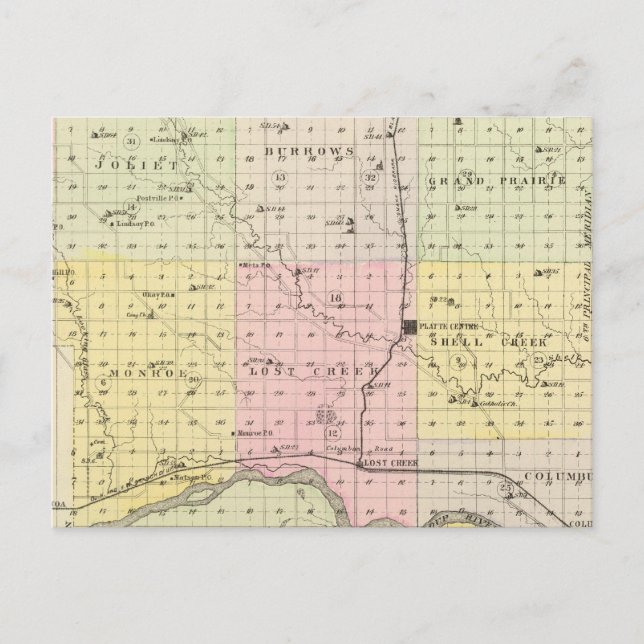 Cartão Postal Platte County, Nebraska (Frente)