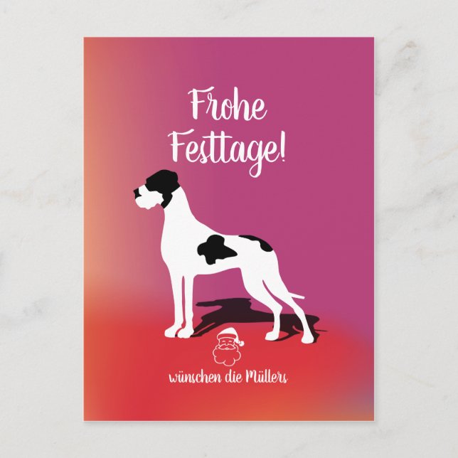 Cartão Postal Plattendogge Weihnachtskarte (Frente)