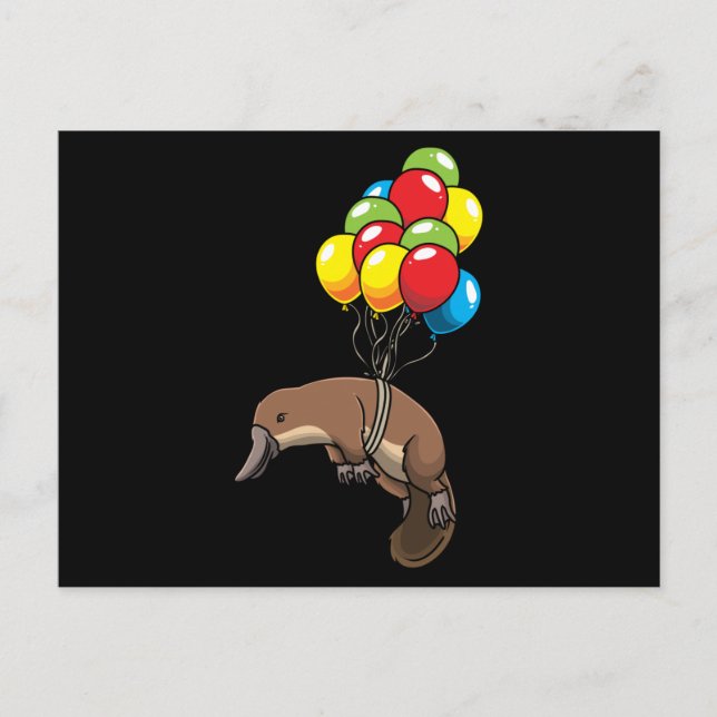 Cartão Postal Platypus com Ballons (Frente)