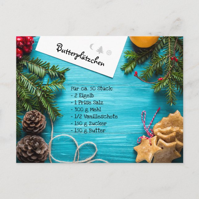 Cartão Postal Plätzchenrezept (Frente)