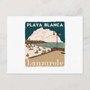 Cartão Postal Playa Blanca Ilha de Lanzarote Espanha Presente Vi