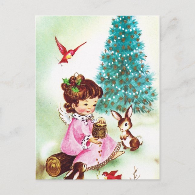 Cartão postal Playage Vintage retro Christmas Ange (Frente)