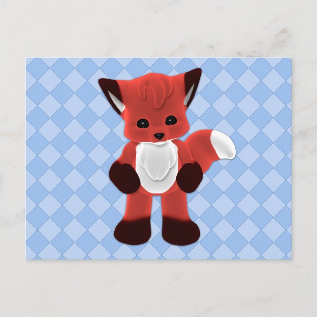 Cartão postal Playful Fox Plushie (Frente)