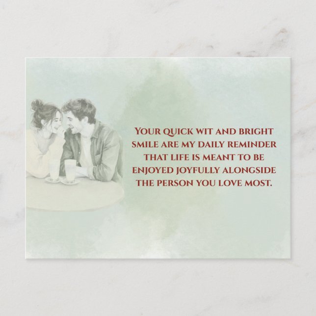 Cartão Postal Playful & Funny Love Quote Postcard | Laughing Cou (Frente)