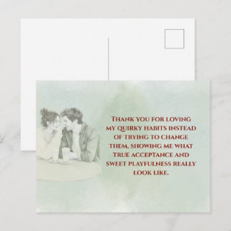 Cartão Postal Playful & Funny Love Quote Postcard | Laughing Cou