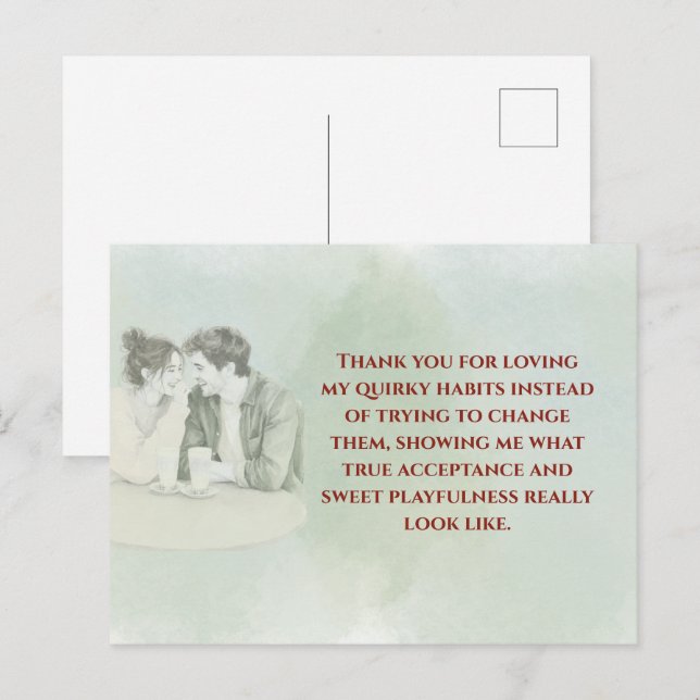 Cartão Postal Playful & Funny Love Quote Postcard | Laughing Cou (Frente/Verso)