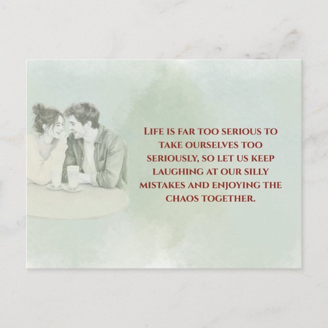 Cartão Postal Playful & Funny Love Quote Postcard | Laughing Cou (Frente)