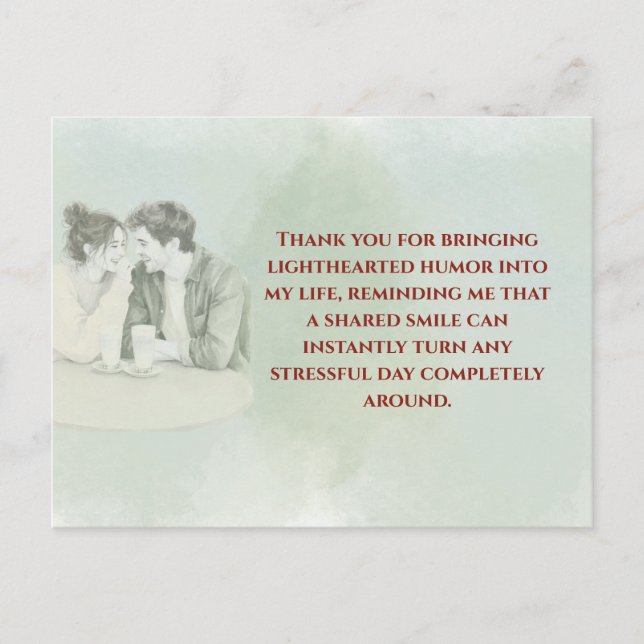 Cartão Postal Playful & Funny Love Quote Postcard | Laughing Cou (Frente)
