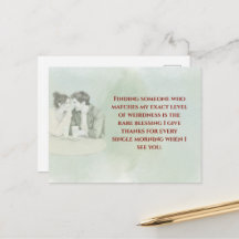 Playful & Funny Love Quote Postcard | Laughing Cou