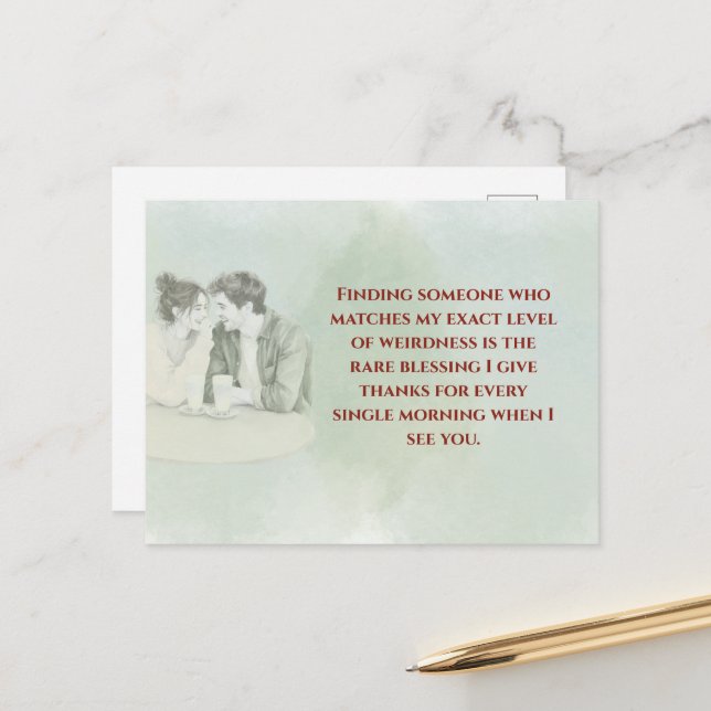 Cartão Postal Playful & Funny Love Quote Postcard | Laughing Cou (Frente/Verso In Situ)