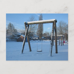 Cartão Postal Playground na neve