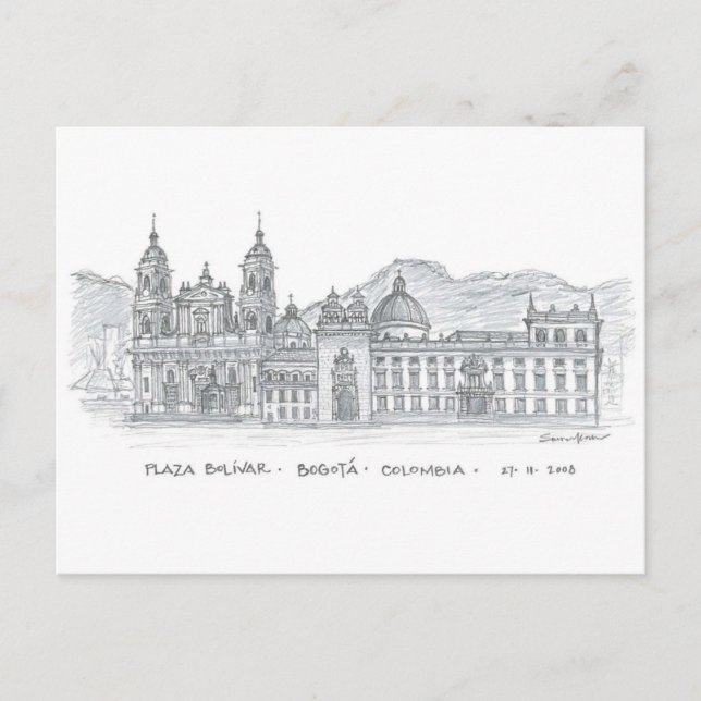 Cartão Postal Plaza Bolívar, Bogotá, Colômbia (Frente)