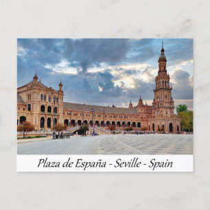 Cartão Postal Plaza de España Seville Espanha Europa