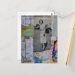 Cartão Postal Pleasantville Vintage Mulher Colagem