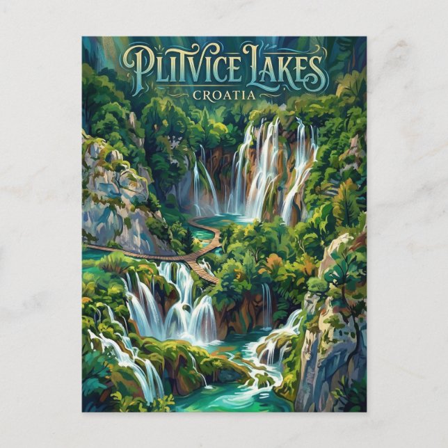 Cartão Postal Plitvice Lakes Croatia (Frente)
