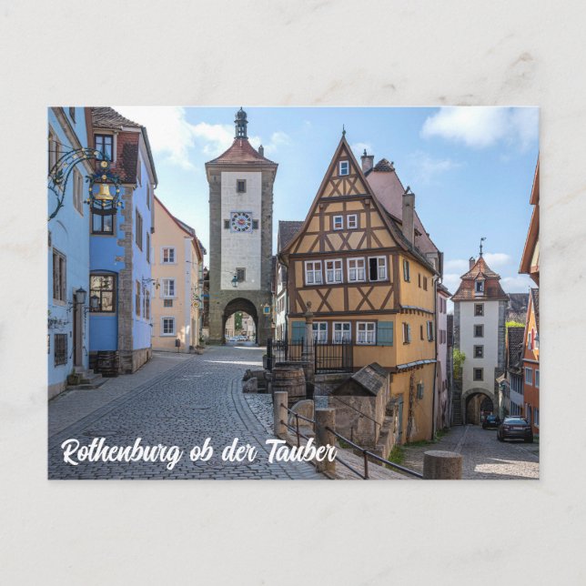Cartão Postal Plönlein em Rothenburg ob der Tauber, Alemanha (Frente)