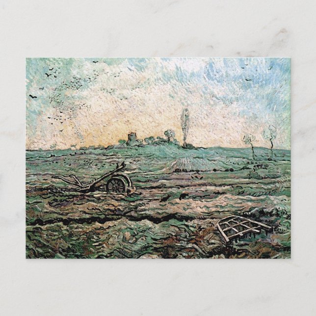 Cartão Postal Plow and Harrow (Millet), Van Gogh Fine Art (Frente)