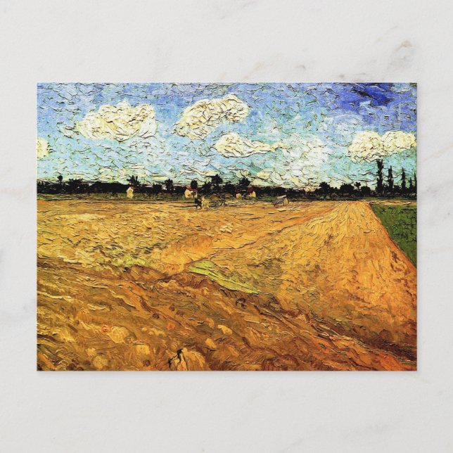 Cartão Postal Plowed Field (the Furrows), por Vincent van Gogh (Frente)
