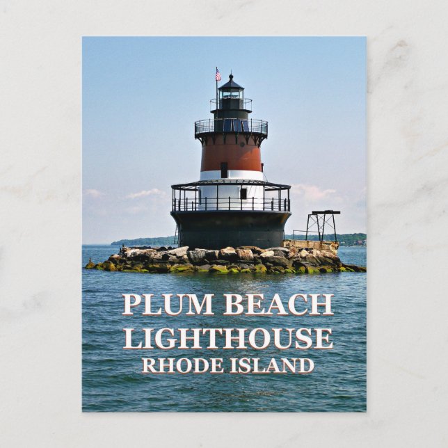 Cartão Postal Plum Beach Lighthouse, Cartão-postal Rhode Island (Frente)