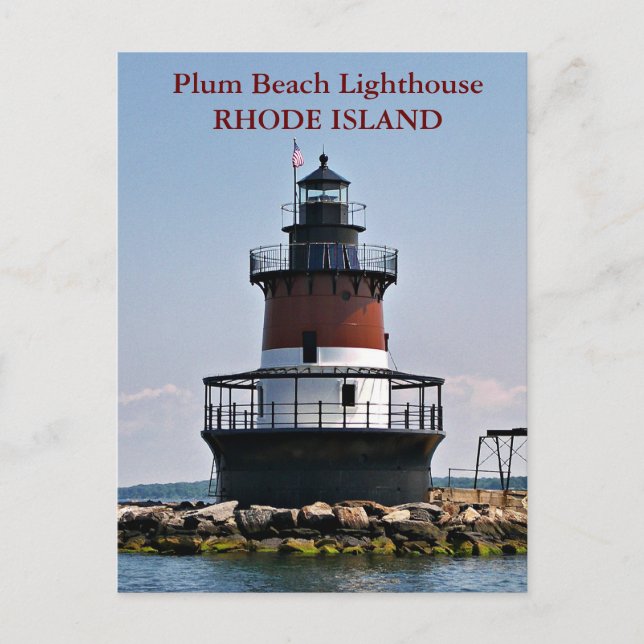Cartão Postal Plum Beach Lighthouse, Cartão-postal Rhode Island (Frente)