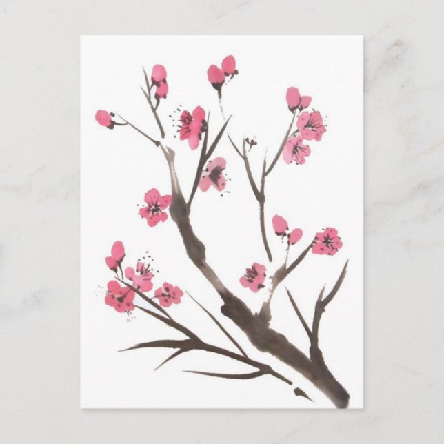 Cartão Postal Plum Blossom Sprig Postcard (Frente)