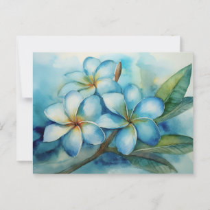 Cartão Postal Plumeria Azul Havaiana