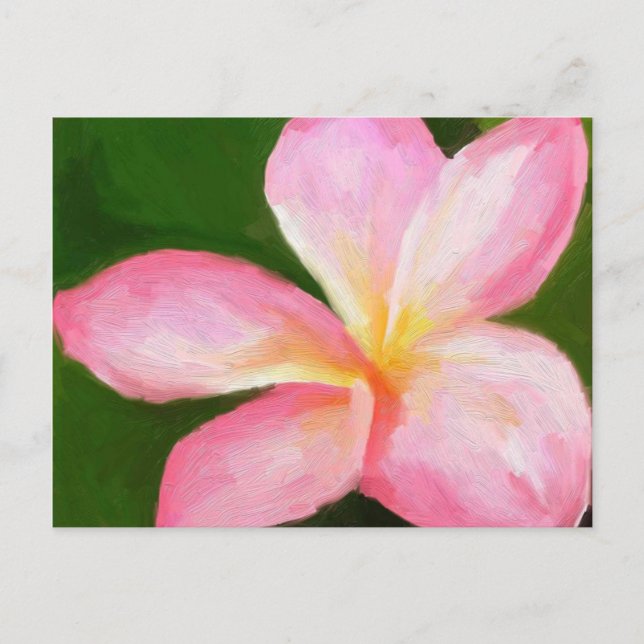Cartão Postal plumeria rosa (Frente)