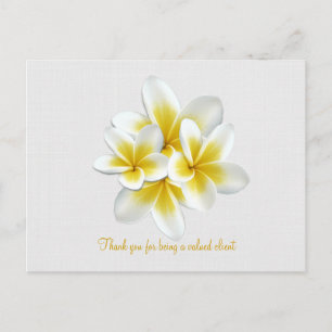 Cartão Postal Plumeria Tropical Floral de Presente para Cliente
