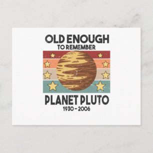 Cartão Postal Pluto Vintage Planeta Galáxia Espaço Desgastado