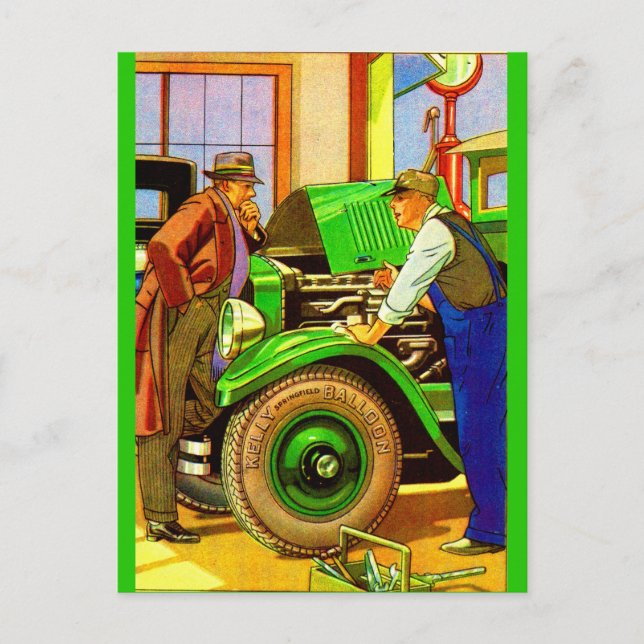 Cartão Postal Pneus de balões Kelly Springfield e 1924 (Frente)