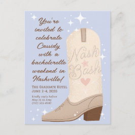 Cartão Postal Pó Azul Nash Bash Cowgirl Bachelorette