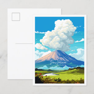 Cartão Postal Poas Volcano viagens vintage Costa Rica