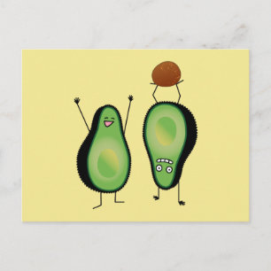 Cartão Postal Poço engraçado do verde do handstand dos aplausos