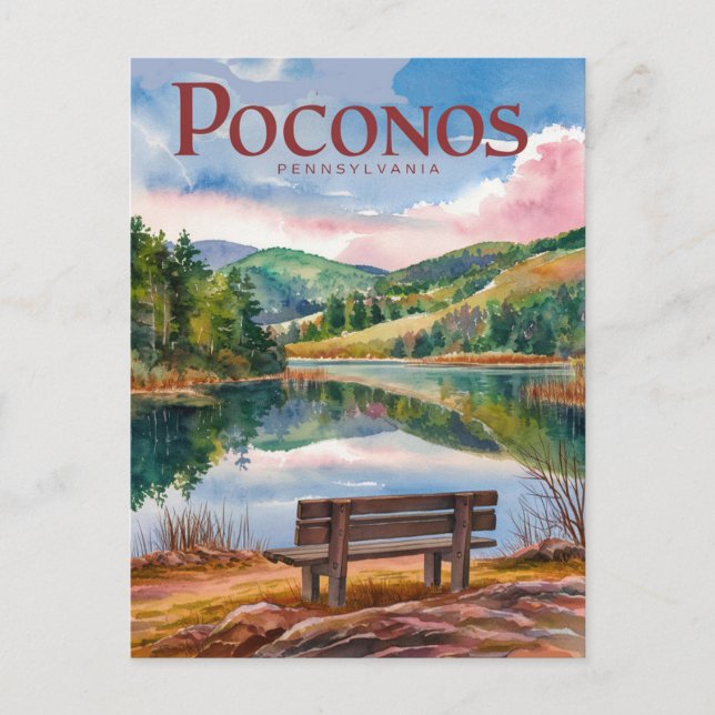 Cartão Postal Pocono Mounains Pensilvânia Relax (Frente)