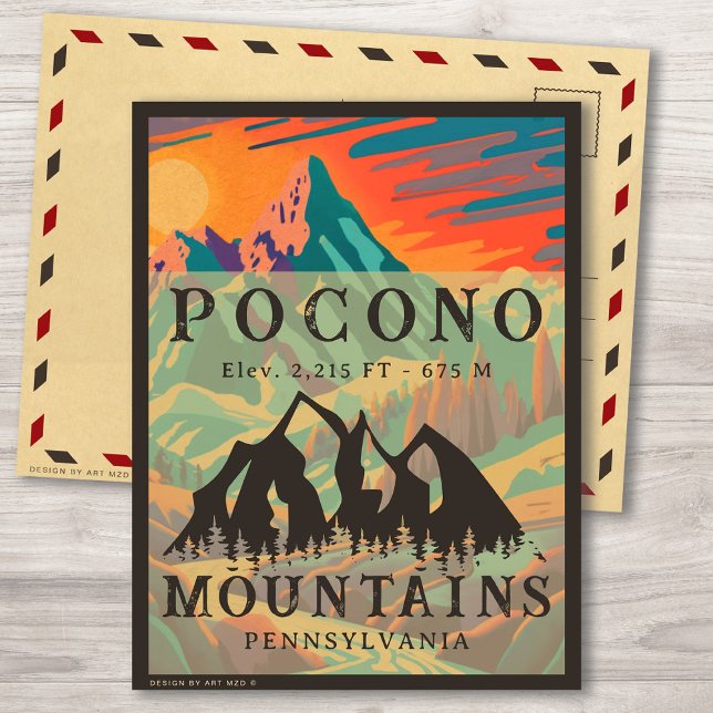 Cartão Postal Pocono Mounains Pensilvânia - Retro Souvenirs (Criador carregado)
