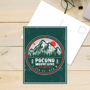 Cartão Postal Pocono Mountains PA Lembranças do Pôr do Sol Retro