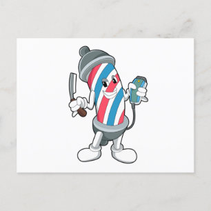 Cartão Postal Pode como cabeleireiro com navalha