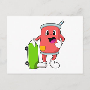 Cartão Postal Pode como Patinador com Skate