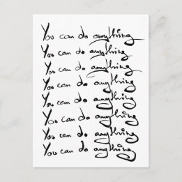 Cartão Postal PODE FAZER QUALQUER COISA! Citação inspiradora